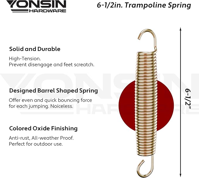 Trampoline Springs Heavy Duty with Swivel & Straight Hooks, Stainless Steel Trampoline Accessories