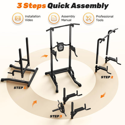 SPORTSROYALS Power Tower, Multi-Function Pull up Bar Dip Station with Upgraded Adjustable Foot