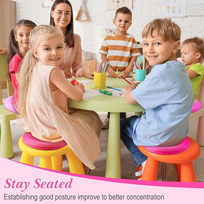 Libima 4 Pcs Wiggle Seat Inflated Wobble Cushion for Sensory Kid 13 Inches Balance Disc Flexible