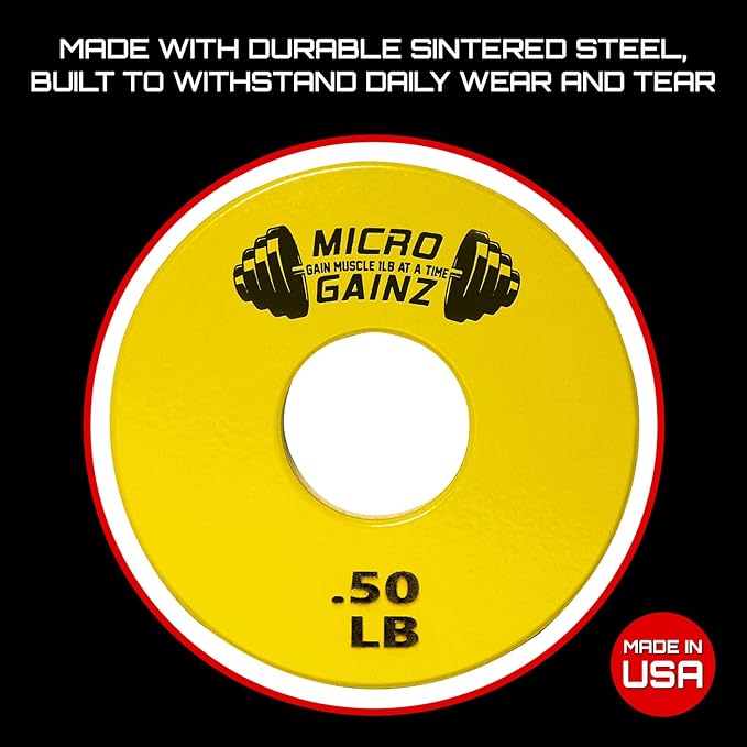Micro Gainz Standard 1-Inch Center Hole Fractional 2 Pcs Color Weight Plates, Choose (.25LB-1LB)