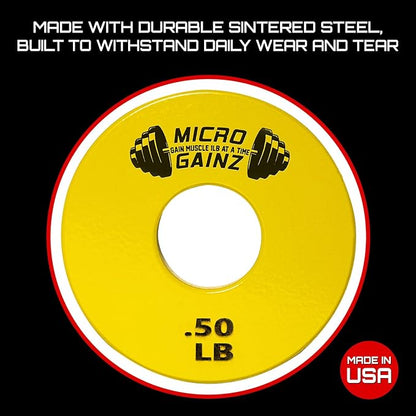 Micro Gainz Standard 1-Inch Center Hole Fractional 2 Pcs Color Weight Plates, Choose (.25LB-1LB)