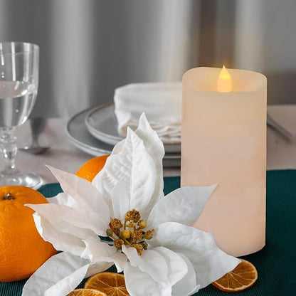 3x6 Flickering Flameless Candles Set of 1,6 inch Real Wax LED 600 Hours Battery Candles with Timer