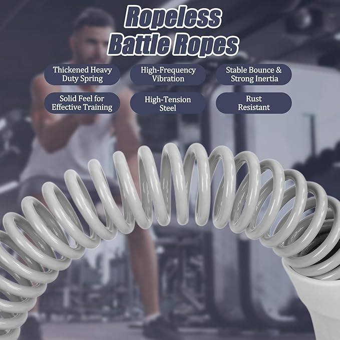 New Upgrade 2nd Generation Weighted Ropeless Battle Ropes for Home Gym,Quiet Cordless Training Rope