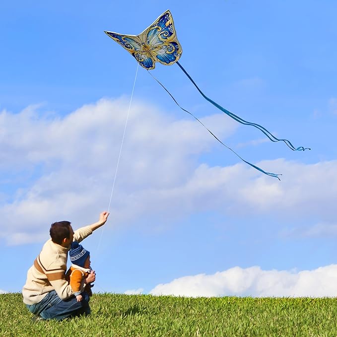 Xida Butterfly Kite for Kids & Adults, Easy to Fly, Ages 4-8, Large Kite with 300ft Handle, Perfect