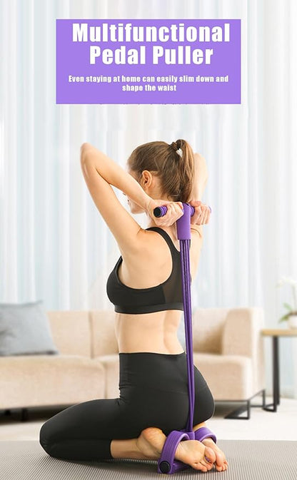 21 Fitness Resistance Bands-4 Tube Pedal Ankle Puller,Pedal Resistance Band with Handle,Resistance