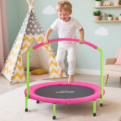 Ativafit 36inch Elastic Band Big Handle Toddler Trampoline for Kids Ages 2-6 Indoor Outdoor Mini