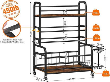 Homeiju 450LBS Dumbbell Rack,Weight Rack for Dumbbells,Weight Rack for Home Gym,Home Gym Storage