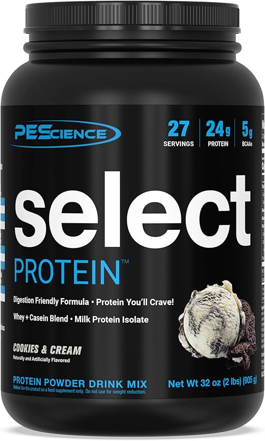 PEScience Select Protein Powder, Whey and Casein Blend, Clean Protein Powder for Women and Men, Low