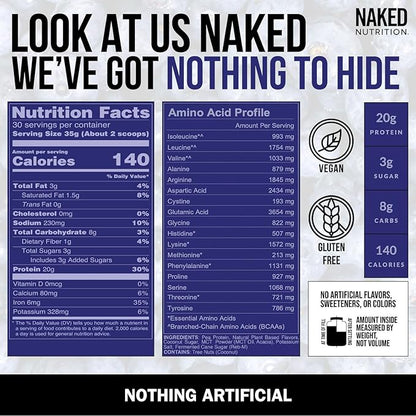 Naked Shake - Blueberry Muffin Protein Powder - Flavored Plant Based Protein from US & Canadian