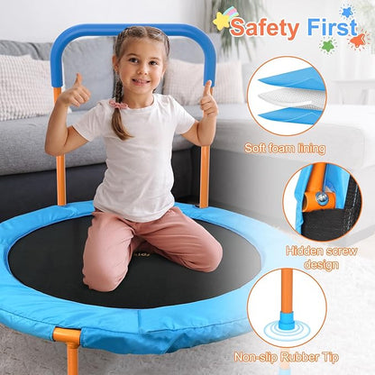 Ativafit 36inch Mini Toddler Trampoline for Kids Ages 2-6 Indoor Outdoor Folding Small Rebounder