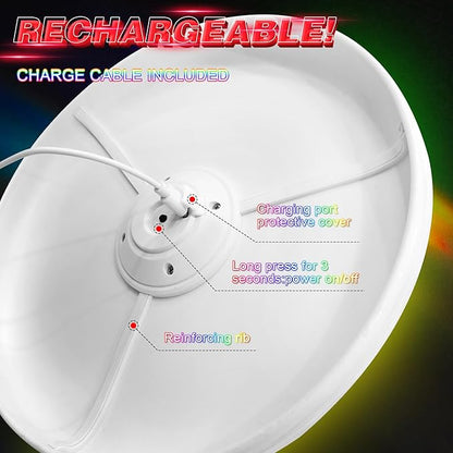Light Up Flying Disc with 16 Millions Colors-45 LEDs & 13 Light Modes Flying Ring, Glow in The Dark