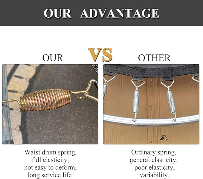 3.7'', 6.5'', 7'' Trampoline Springs,16pcs Heavy Duty Stainless Steel Replacement Trampoline