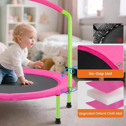 Ativafit 36inch Elastic Band Big Handle Toddler Trampoline for Kids Ages 2-6 Indoor Outdoor Mini