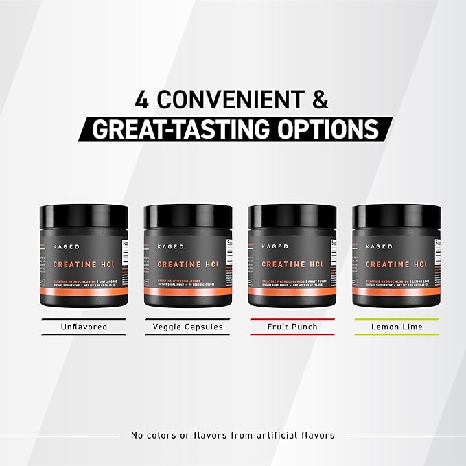 Kaged Creatine HCl Powder | Lemon Lime | Muscle Building & Recovery | Patented Creatine