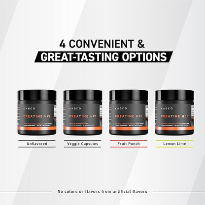Kaged Creatine HCl Powder, Unflavored, Muscle Building and Recovery Supplement, Patented Formula