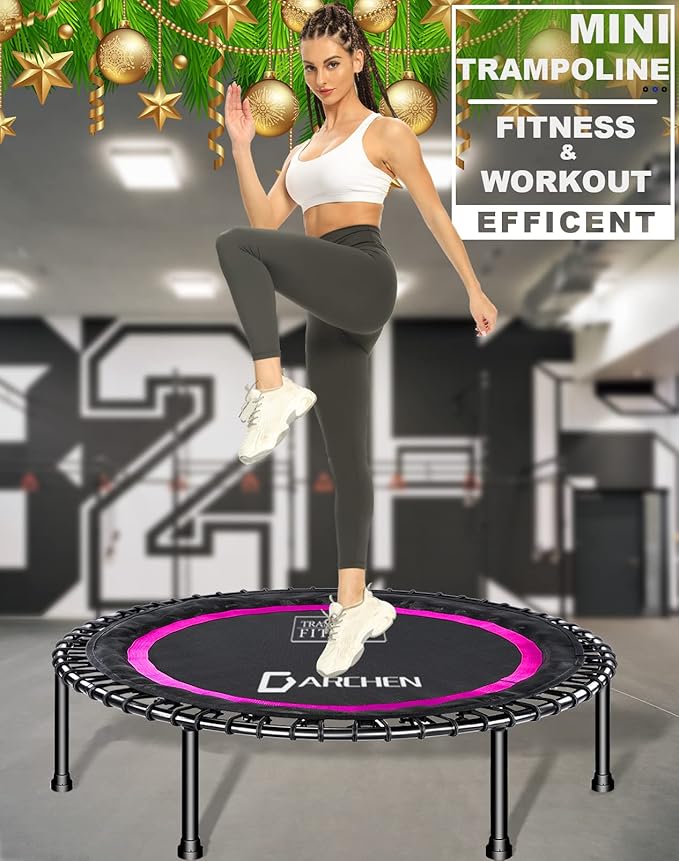 DARCHEN 450 lbs Mini Trampoline for Adults, Indoor Small Rebounder Exercise Trampoline for Workout