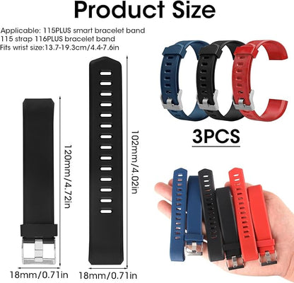 Watch Bands Replacement for ID115plus HR, Very Fit Pro Activity Fitness Tracker Wrist Bands Set