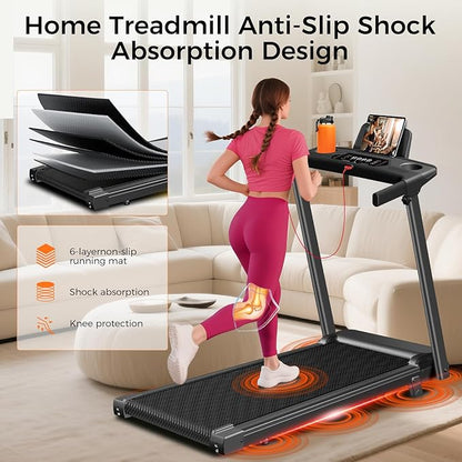Treadmill with Incline, 3.0HP Small Treadmills for Home, Portable Electric Treadmill with