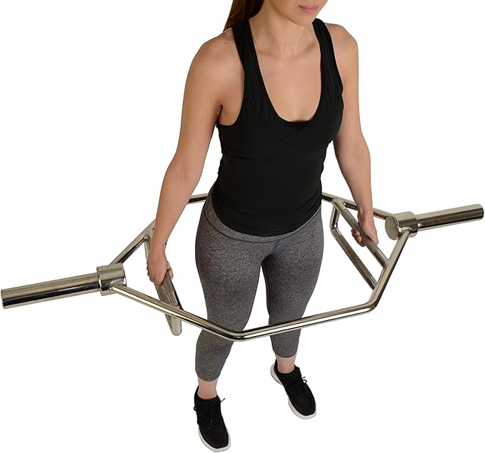 Sunny Health & Fitness Strength Training Olympic Hex Bar Barbell, High Load Capacity, Swivel
