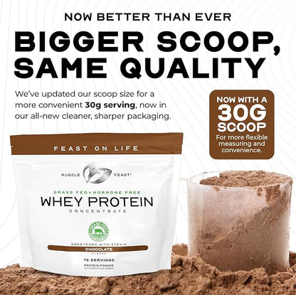 Muscle Feast Grass-Fed Whey Protein Concentrate Powder, All Natural, Hormone Free Pasture Raised