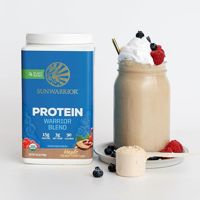 Sunwarrior Organic Plant Based Protein Powder | Vegan Organic Protein Powder Maple Flavored with