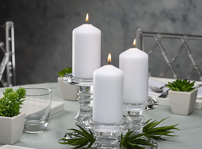 BOLSIUS 12 White Pillar Candles - 2.7 x 5.1 Inches Unscented Candle Set - 43 Hours - Dripless Clean
