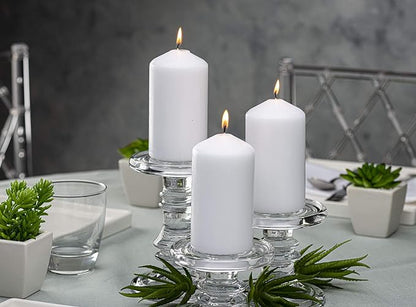 BOLSIUS 12 White Pillar Candles - 2.7 x 5.1 Inches Unscented Candle Set - 43 Hours - Dripless Clean