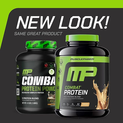Muscle Pharm Combat Protein Powder, Horchata Flavor, Fuels Muscles for Productive Workouts, 5