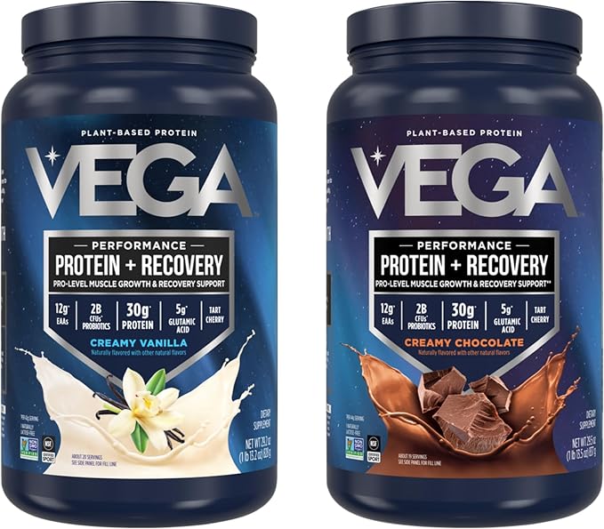 Vega Sport Premium Protein Powder Bundle, Chocolate + Vanilla, Plant Based Protein Powder Post