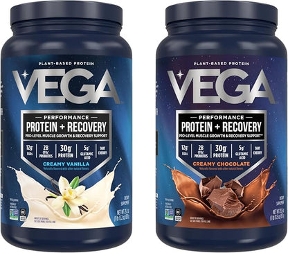 Vega Sport Premium Protein Powder Bundle, Chocolate + Vanilla, Plant Based Protein Powder Post