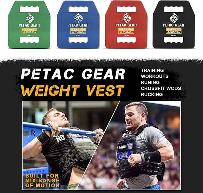 PETAC GEAR Tactical Weights Plates For Weighted Vest For Men Workout,5/10/15/20 LBS Weight Strength