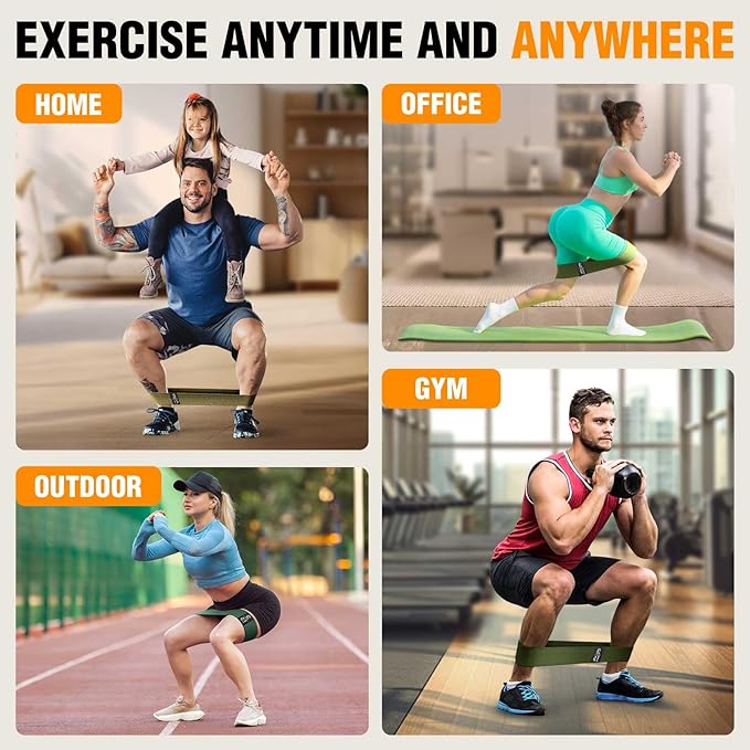Fabric Resistance Bands for Working Out - Exercise Bands for Women and Men, Booty Bands for Legs