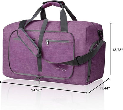 Felipe Varela Duffle Bag with Shoes Compartment and Adjustable Strap,Foldable Travel Duffel Bags