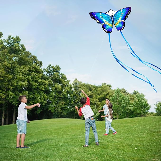 HONBO Butterfly Kites for Kids & Adults,55" x 28" Large Beginner Kite for Kids Ages 4-8,Easy to Fly