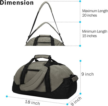 BuyAgain Duffle Bag, 18" Travel Carry On Sport Duffel Gym Bag with Top Handle For men Or Women