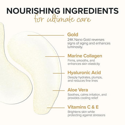 ToGoSpa Golden EYES, Dark Circle Warrior | Premium Clean Anti-Aging Gel Pads with Collagen