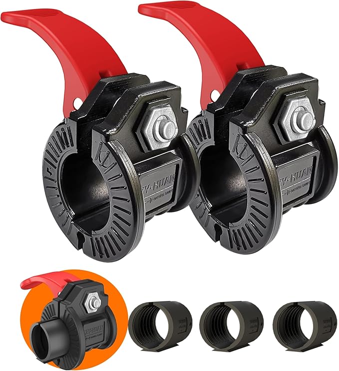 Barbell Clips 1 Inch Quick Release Weight Clamps 0.9-1.18inch Multi-Size Adjustable Olympic Clamps