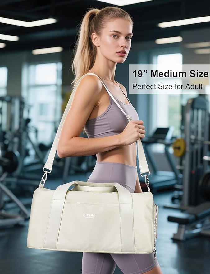 Gym Bag for Women and Men with Shoe Compartment & Wet Pocket - Duffle Bag for Travel Sports Fitness