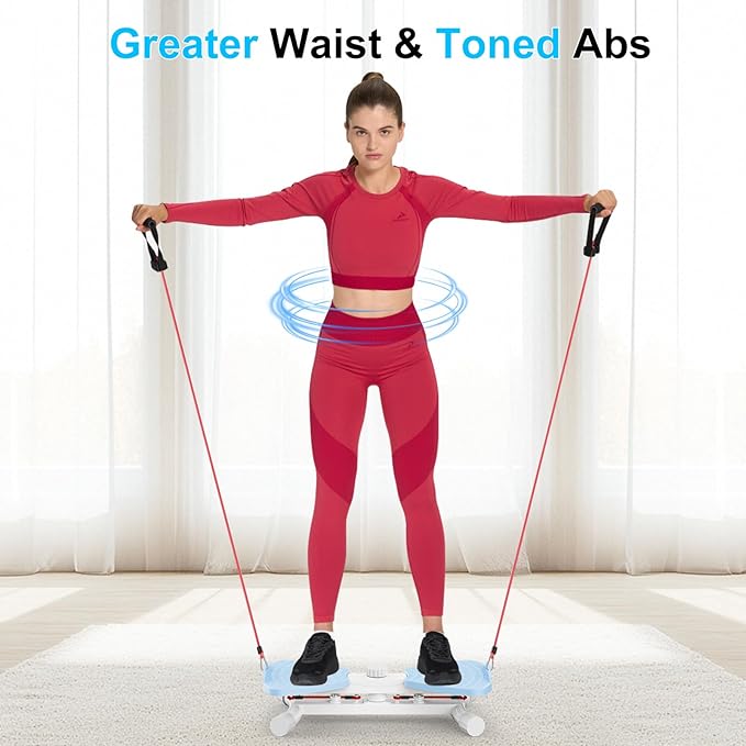 Waist Twister Ab Machine, 300 lbs Capacity Exercise Twist Board with Resistance Bands, Core Trainer