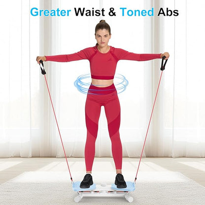 Waist Twister Ab Machine, 300 lbs Capacity Exercise Twist Board with Resistance Bands, Core Trainer