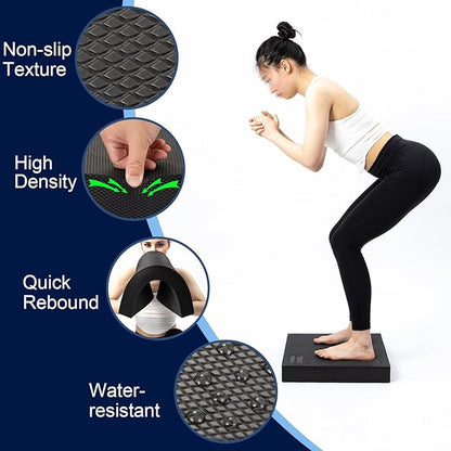 StrongTek Extra Wide Foam Balance Pad for Physical Therapy, 19" X 15.8" X 2.4", High-Density TPE