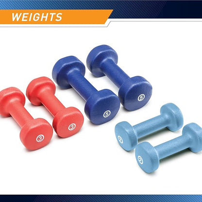Marcy Colored Neoprene Dumbbell (Sold in Singles or Set) Hand Weights, Exercise Free Weights for