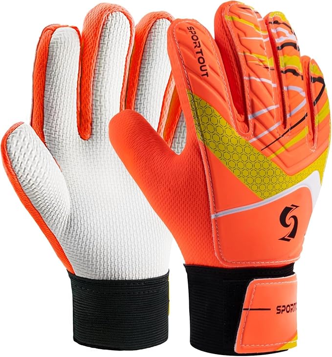 Sportout Kids Goalkeeper Gloves, Soccer Gloves with Double Wrist Protection and Non-Slip Wear