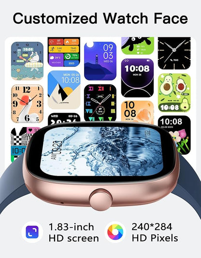 Fitness Tracker 2025 Ver. (Answer/Make Calls), 1.85" Smart Watch Fitness Watches for Women Men with