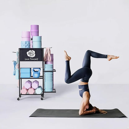 Yoga Mat Storage Rack，Home Gym Storage Rack Gym Workout Equipment Storage Organizer Fitness Weight