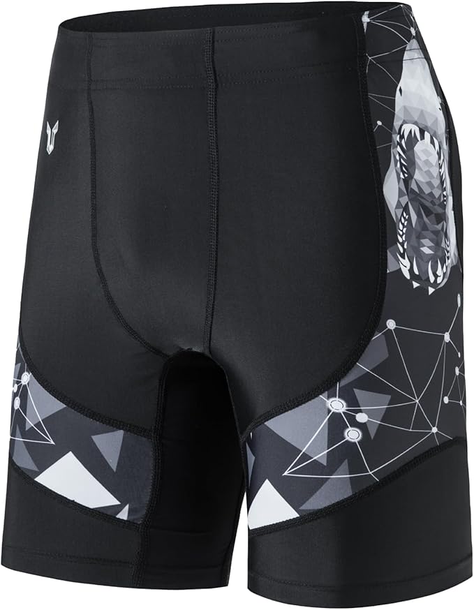 HUGE SPORTS Men's Rash Guard Swim Shorts Compression Swimming Jammer Cool Dry Active Swimsuit