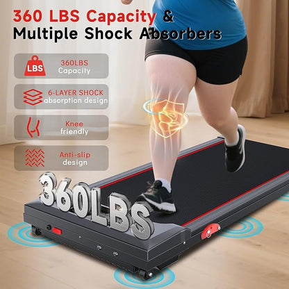 Walking Pad Treadmill with Incline and Handle Bar, 7.5MPH Under Desk Treadmill for Home Office, 360