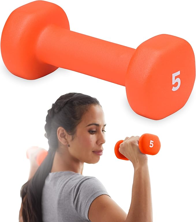 Gaiam Dumbbell Hand Weight (Sold in Singles) - Neoprene Coated Exercise & Fitness Dumbbell for Home