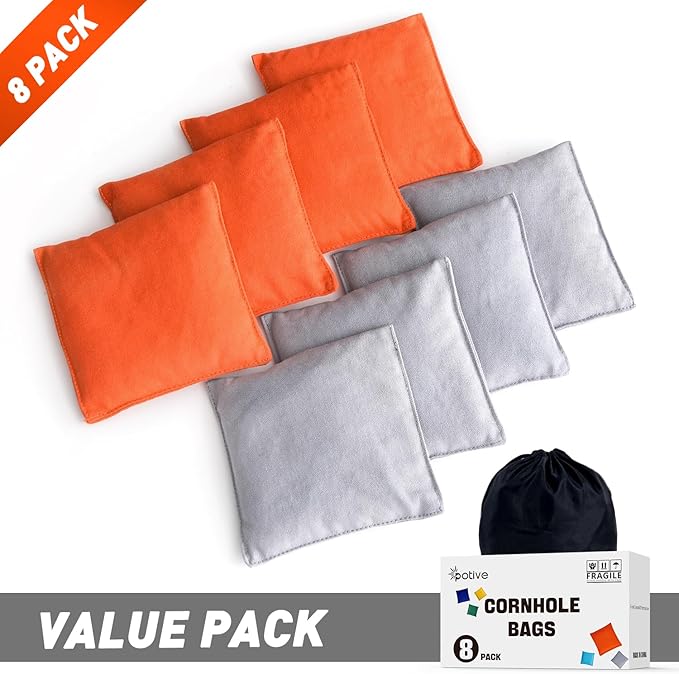 Cornhole Bags Set of 8 Regulation Corn Hole Bean Bags for Cornhole Game, Professional Weather