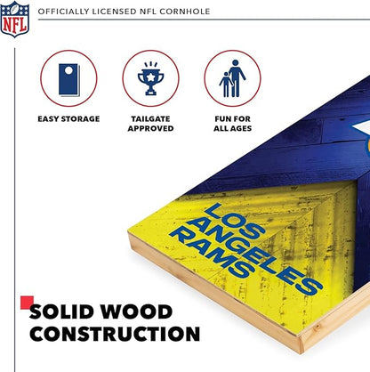 NFL Football 2' x 4' Regulation Size Solid Wood Cornhole Set with Direct Print HD Team Graphics